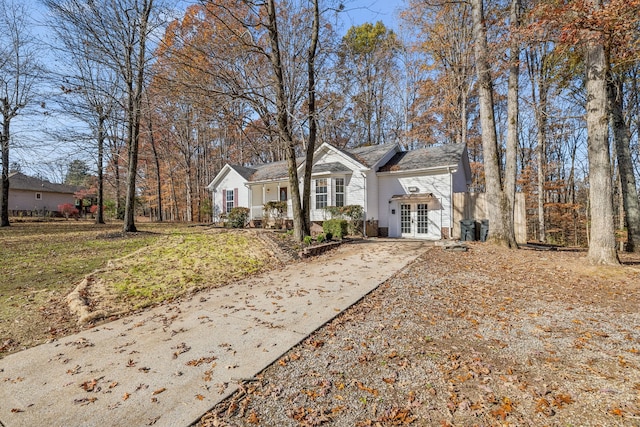 view of front of property featuring french doors