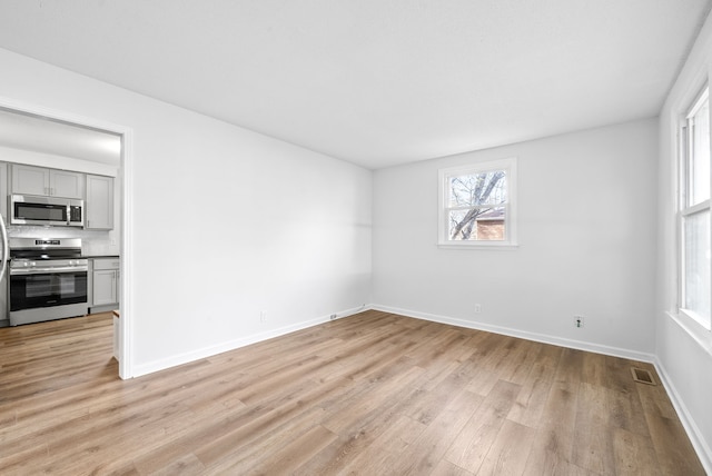 unfurnished room featuring light hardwood / wood-style floors