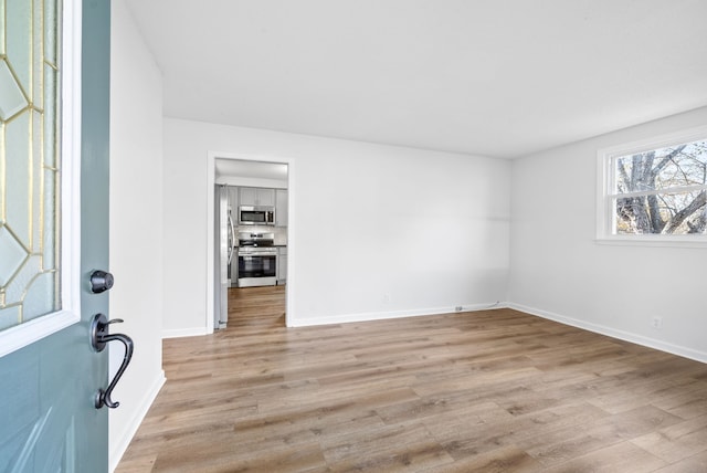 empty room featuring light wood-type flooring