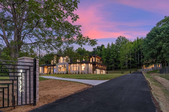 exterior space with a lawn