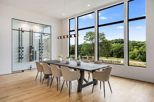 dining room featuring light hardwood / wood-style floors