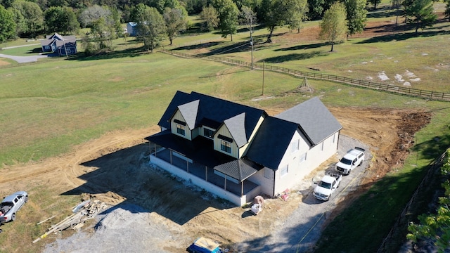 bird's eye view with a rural view