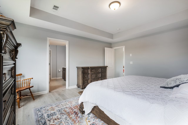 bedroom featuring light hardwood / wood-style flooring