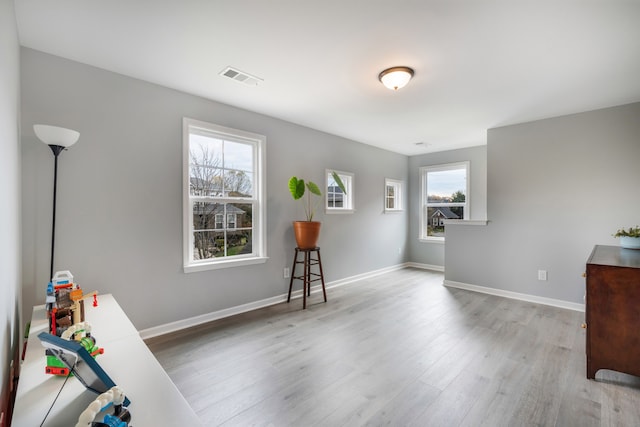 interior space featuring hardwood / wood-style floors and a wealth of natural light