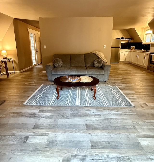 living room featuring light hardwood / wood-style flooring