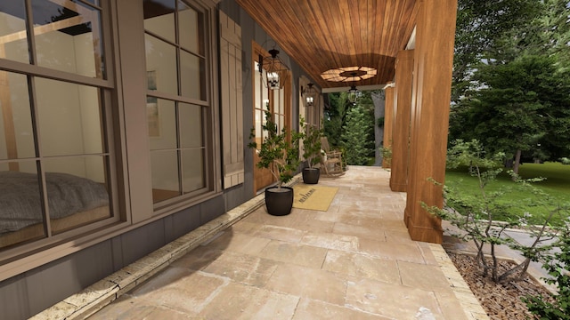 view of patio with a porch