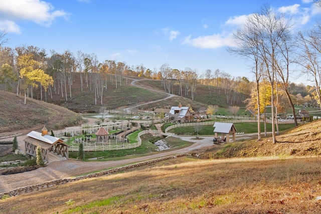 view of yard featuring a rural view