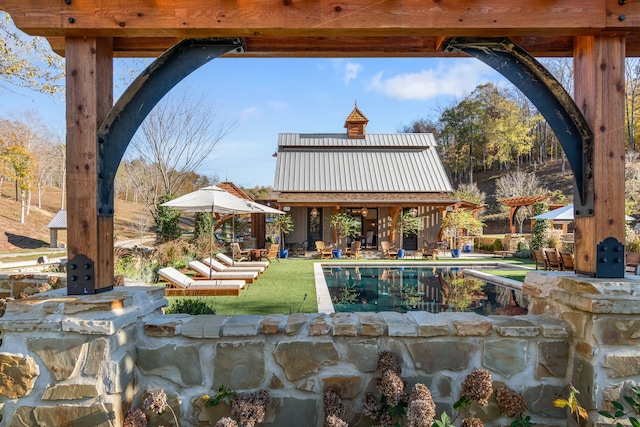 view of patio / terrace featuring a gazebo