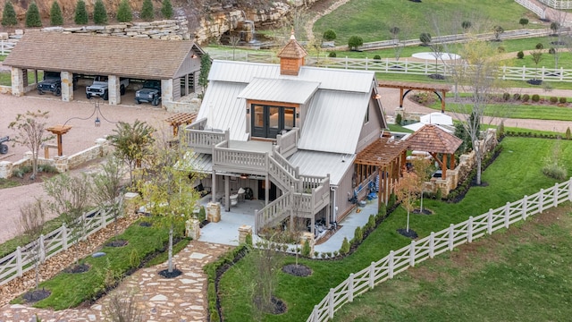 drone / aerial view featuring a rural view