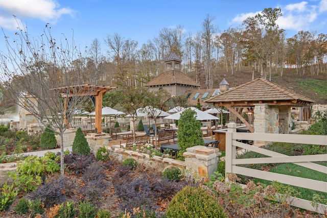 view of yard featuring a gazebo