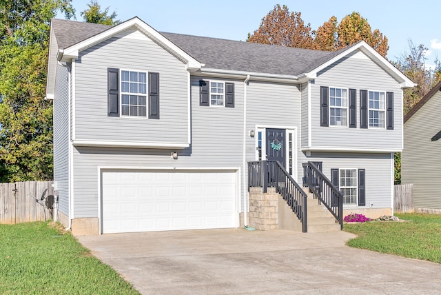 bi-level home with a garage