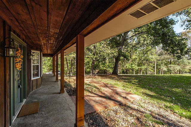 view of patio / terrace featuring visible vents