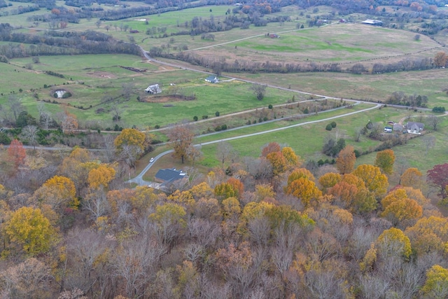 drone / aerial view with a rural view