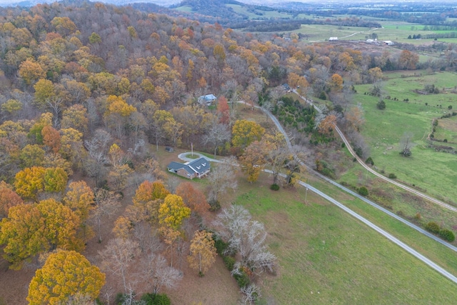 drone / aerial view featuring a rural view