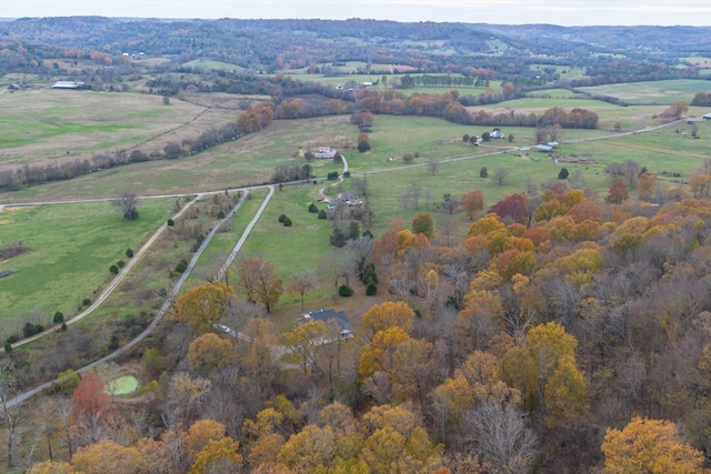 bird's eye view featuring a rural view