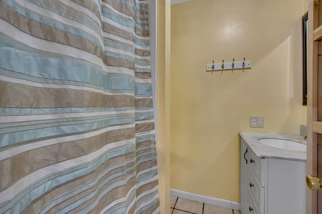 bathroom featuring vanity and tile patterned floors