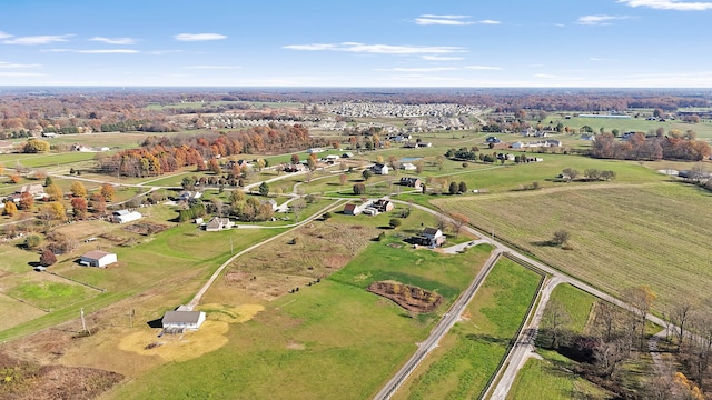 aerial view with a rural view