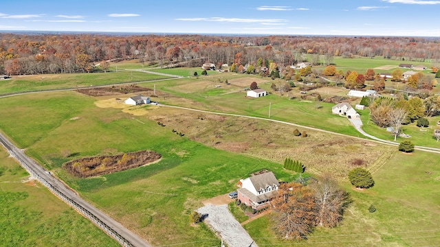 bird's eye view with a rural view