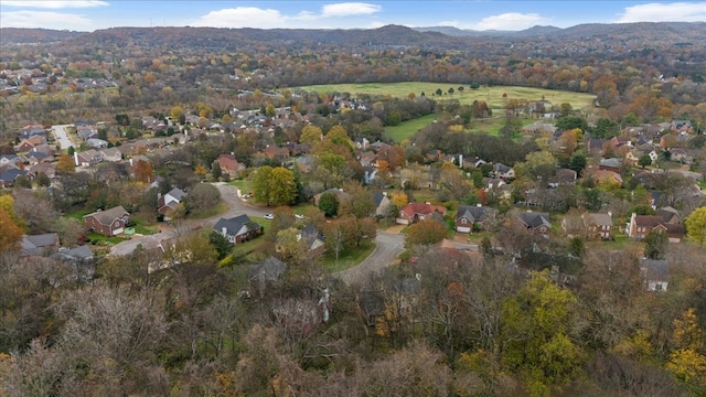 drone / aerial view with a mountain view