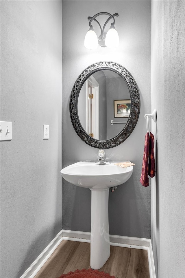 bathroom featuring hardwood / wood-style flooring