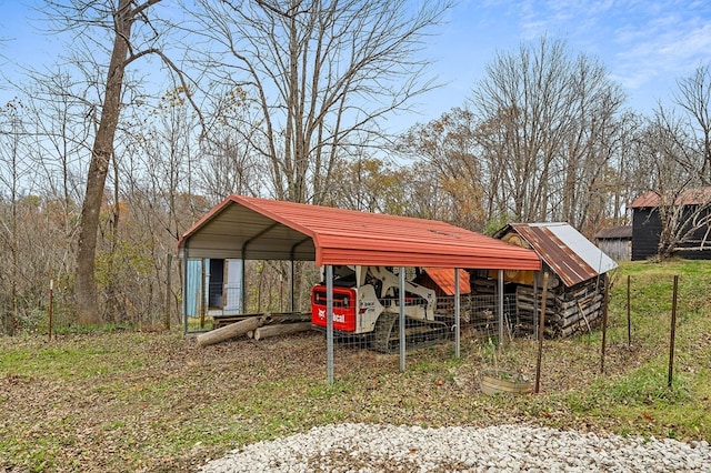 view of outdoor structure featuring a carport