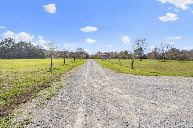 view of street with a rural view