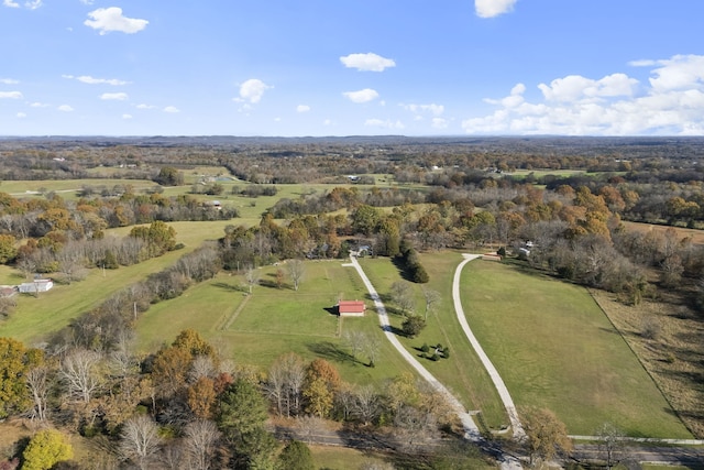 aerial view with a rural view