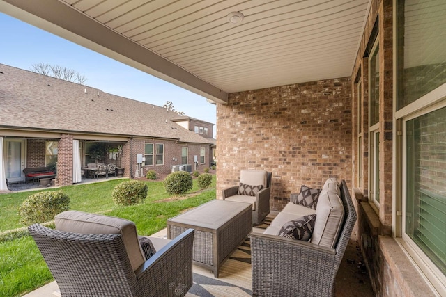 view of patio / terrace with an outdoor hangout area