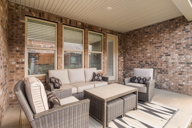 view of patio featuring an outdoor hangout area