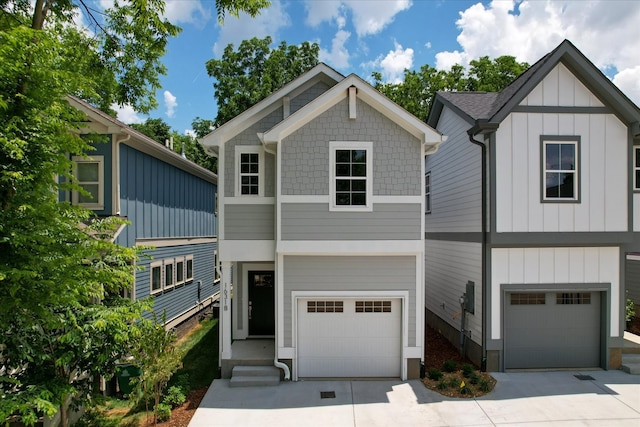 view of front of home with a garage