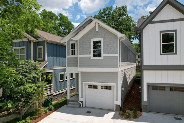 view of front of house with a garage