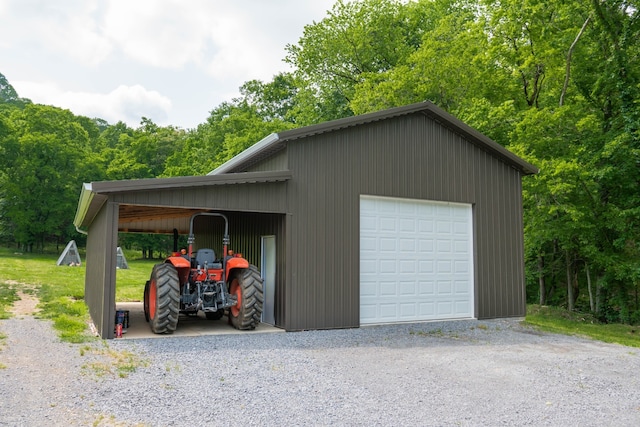 view of garage