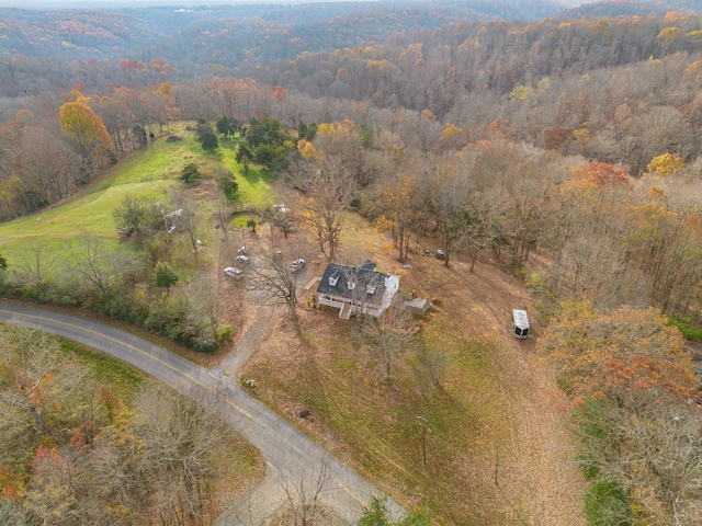 birds eye view of property with a rural view