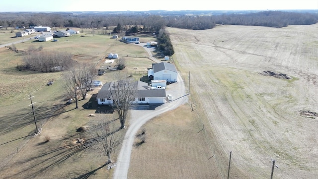 bird's eye view with a rural view