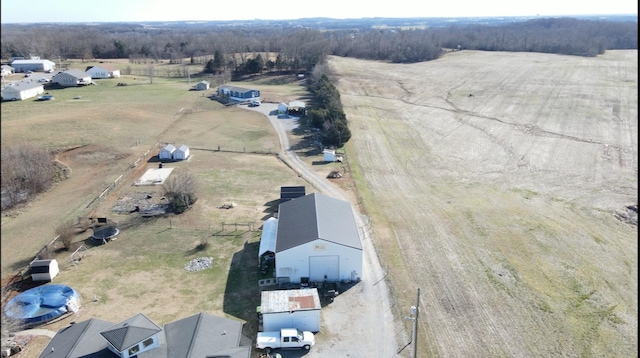 bird's eye view featuring a rural view