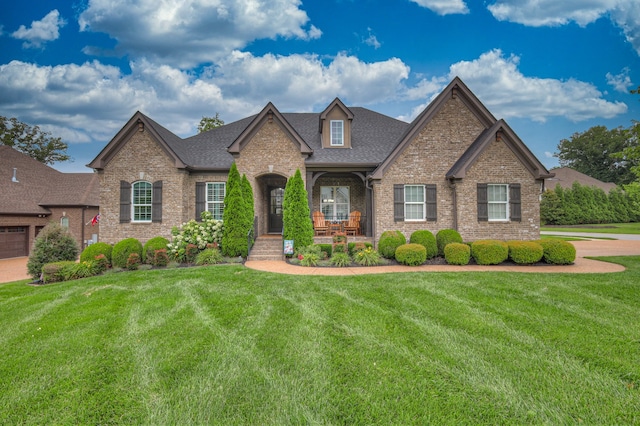 view of front of home with a front yard