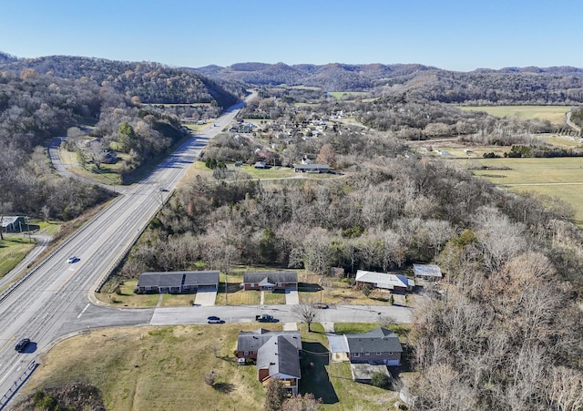 drone / aerial view with a mountain view