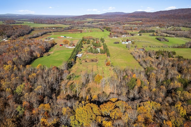 drone / aerial view with a mountain view