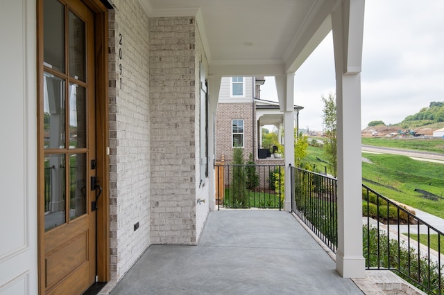 balcony with covered porch