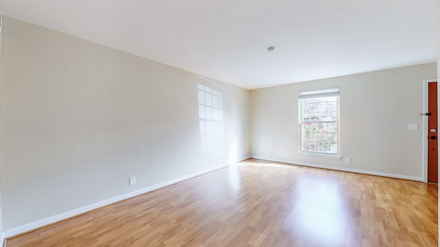 empty room with light wood-type flooring