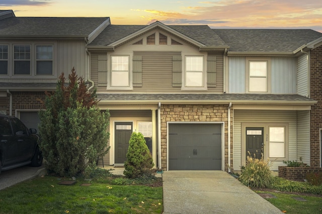 view of property with a garage