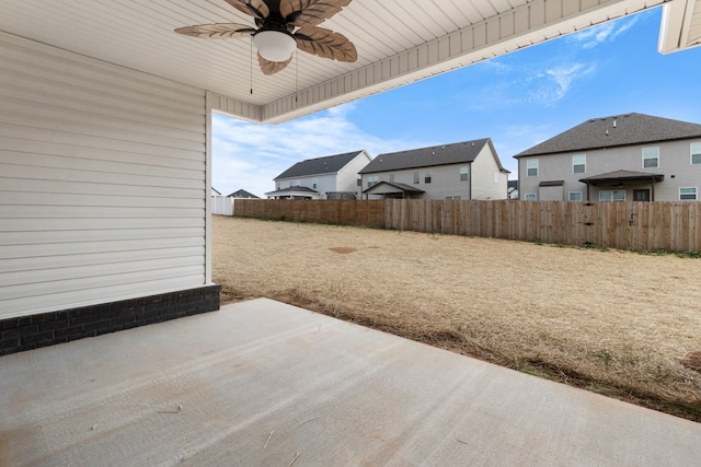 view of patio with ceiling fan