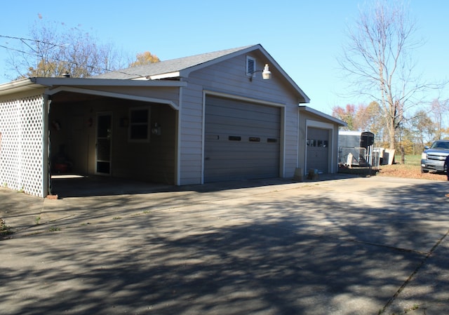 view of home's exterior featuring a garage