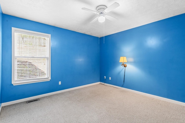 3467 New Hope Rd, Hendersonville, TN 37075 - spare room featuring a ceiling fan, carpet floors, and a textured ceiling