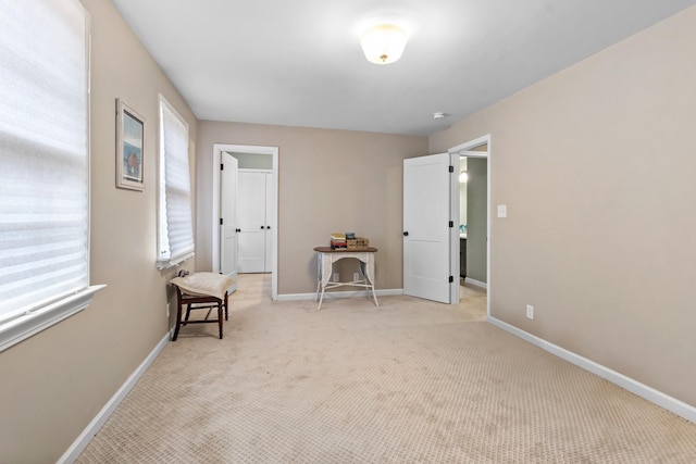 interior space with light colored carpet