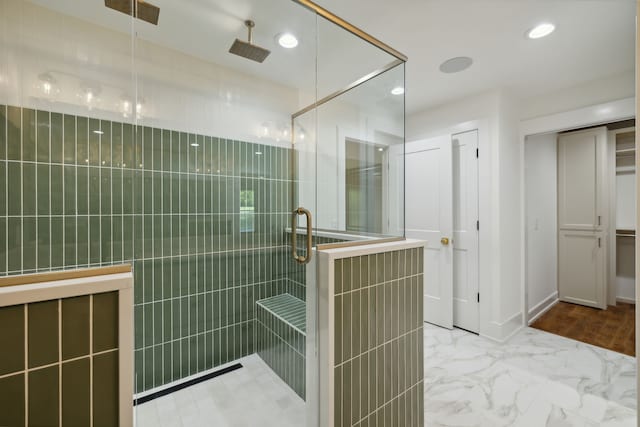 bathroom with an enclosed shower