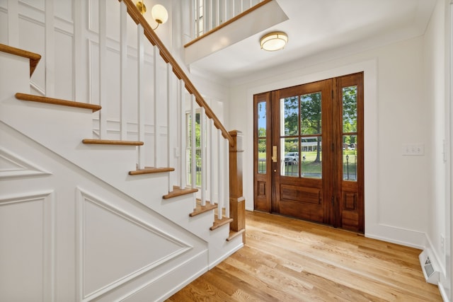 foyer featuring light hardwood / wood-style floors