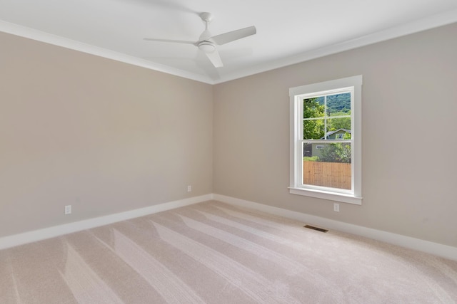 1311 Thomas Ave Unit 7, Chattanooga, TN 37409 - spare room featuring light carpet, ornamental molding, baseboards, and ceiling fan