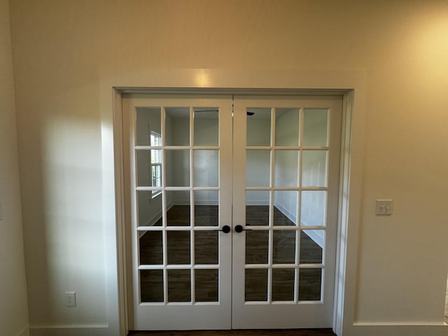 interior details featuring french doors