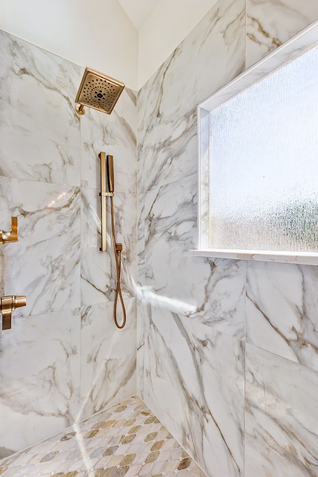 room details with a tile shower